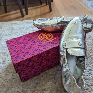 Tory Burch Gold Ballet Flats